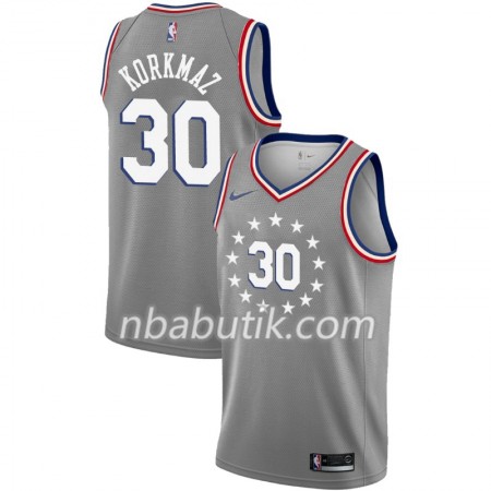 NBA Mænd Trøje Philadelphia 76ers Furkan Korkmaz 30 2018-19 Nike City Edition Grå Swingman